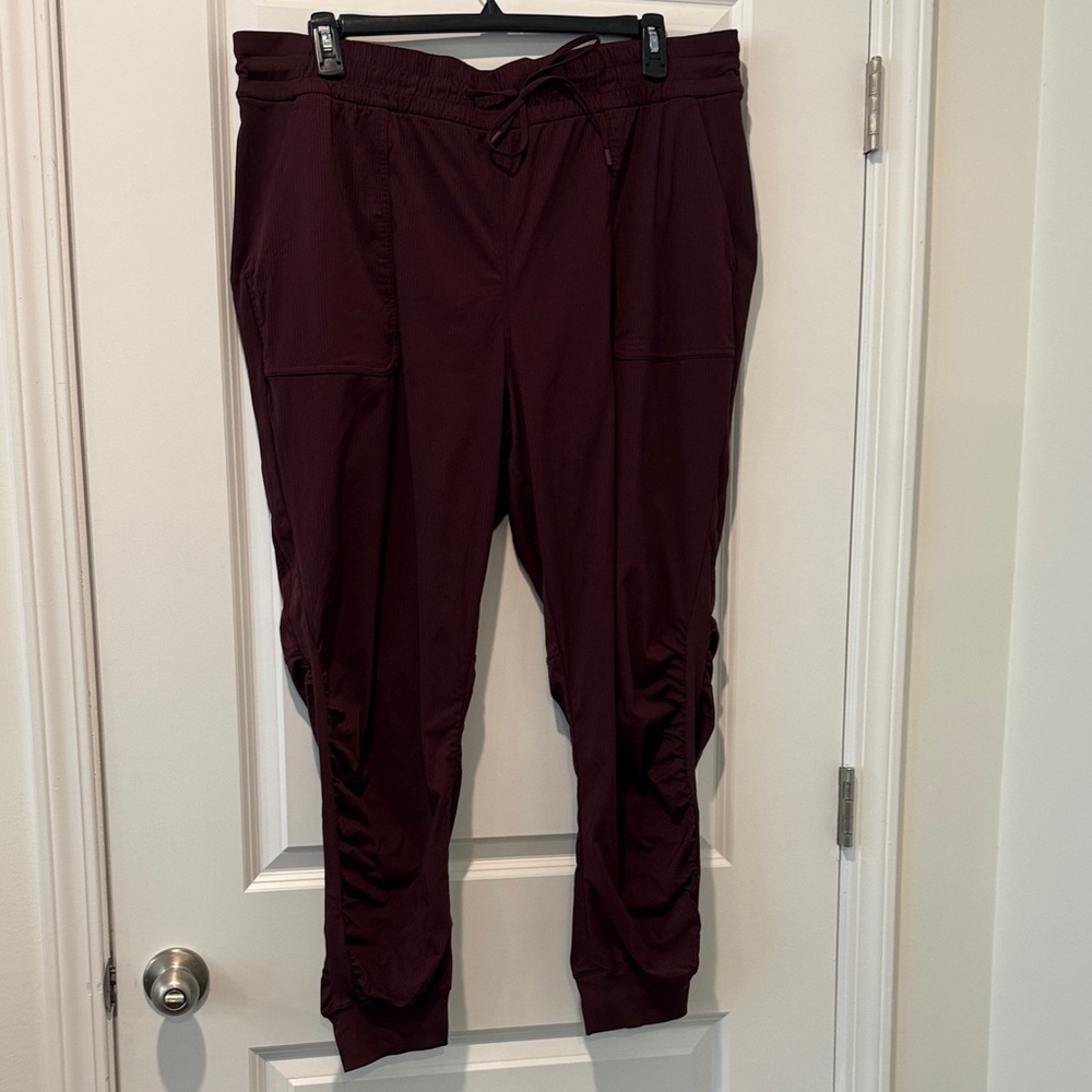Lululemon Burgundy Jogger Pants with Drawstring